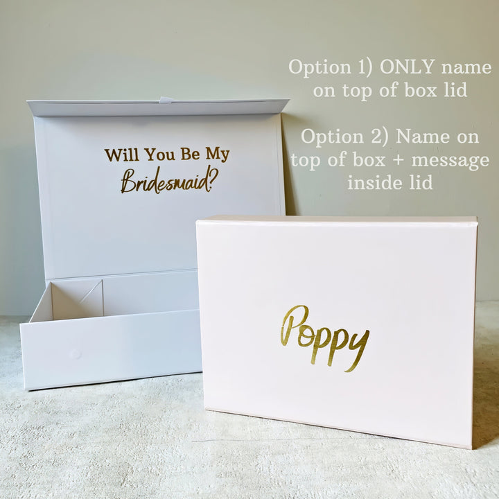personalised bridesmaid proposal box with custom design