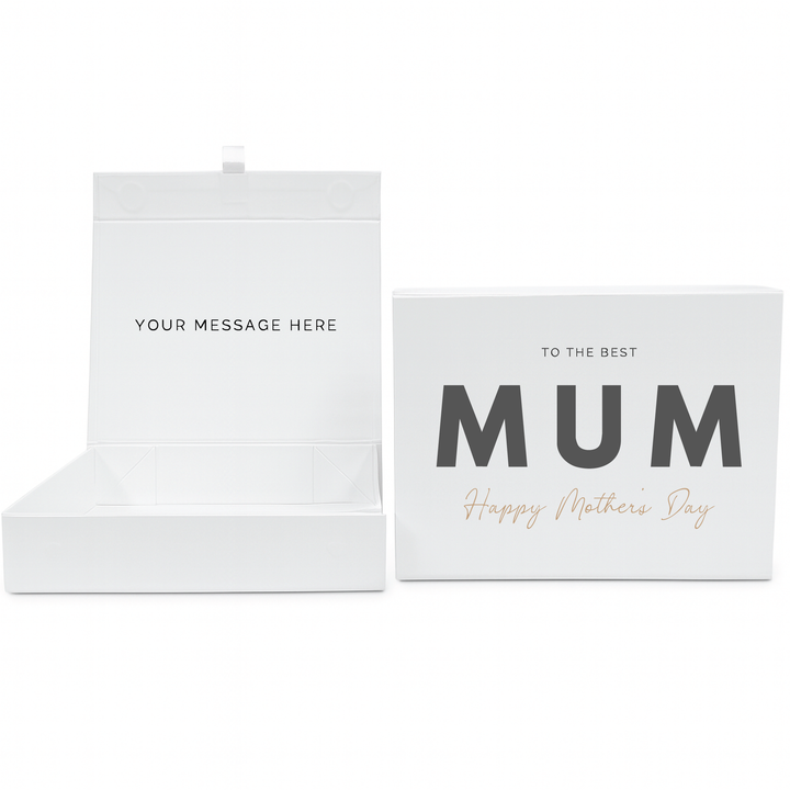 Personalised Magnetic Gift Box - Best Mum Design - Luxury White Gift Box for Mum, Nan & Grandma