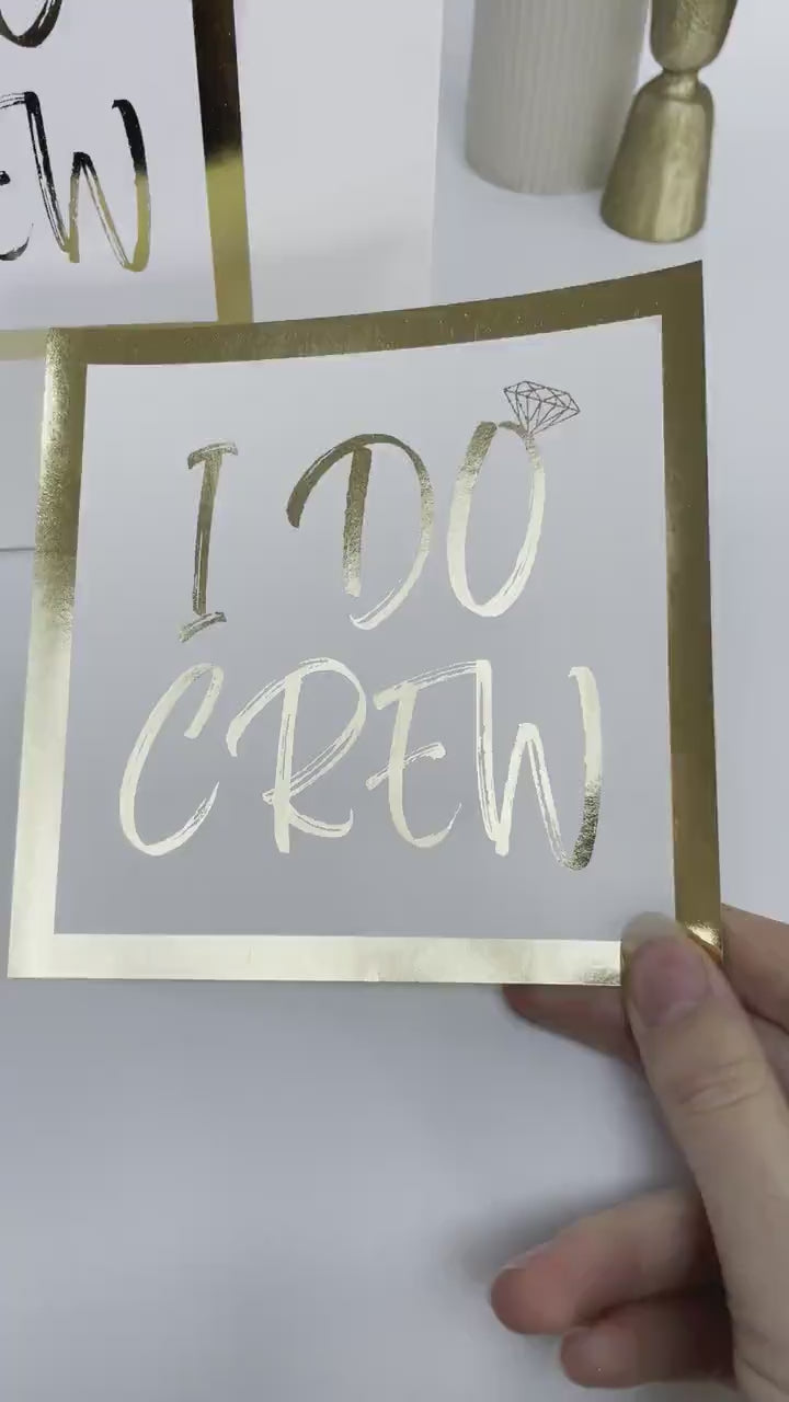 I Do Crew small bridesmaid gift bag with gold foil sticker