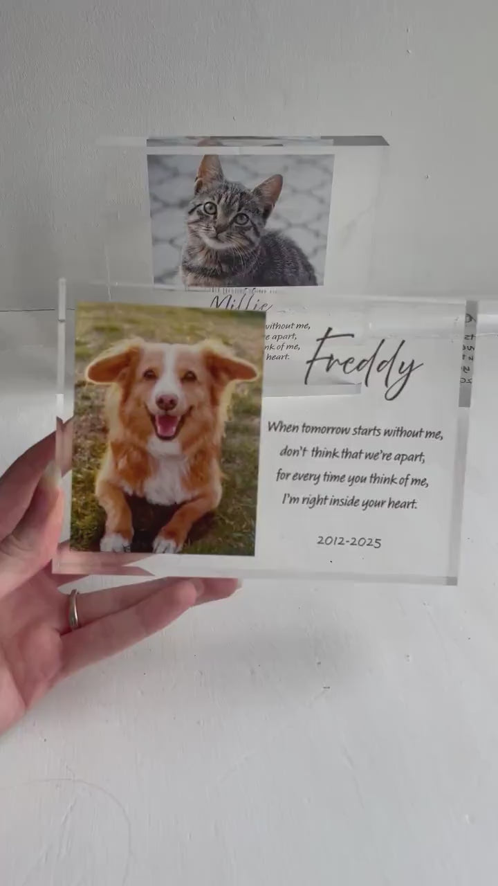 Custom dog memorial photo plaque - pet loss gift keepsake