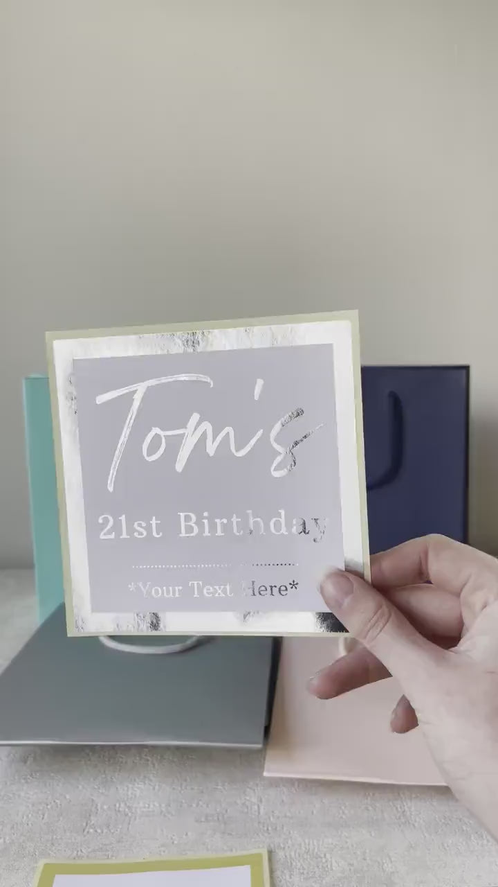 Personalised Happy Birthday Gift Bags & Luxury Foil Stickers