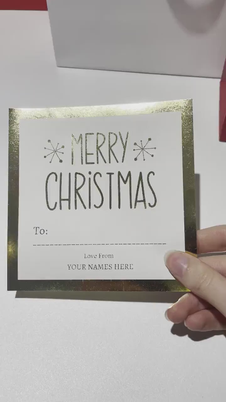 Personalised Christmas Gift Bags - Gold Foil Stickers