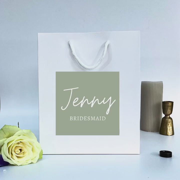 Personalised Bridesmaid Gift Bags - Custom Name Stickers