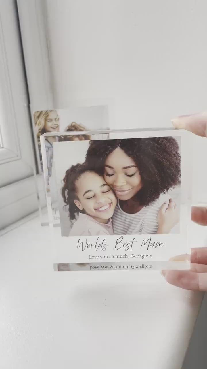 Personalised Mothers Day gift acrylic photo block - First Mothers Day keepsake