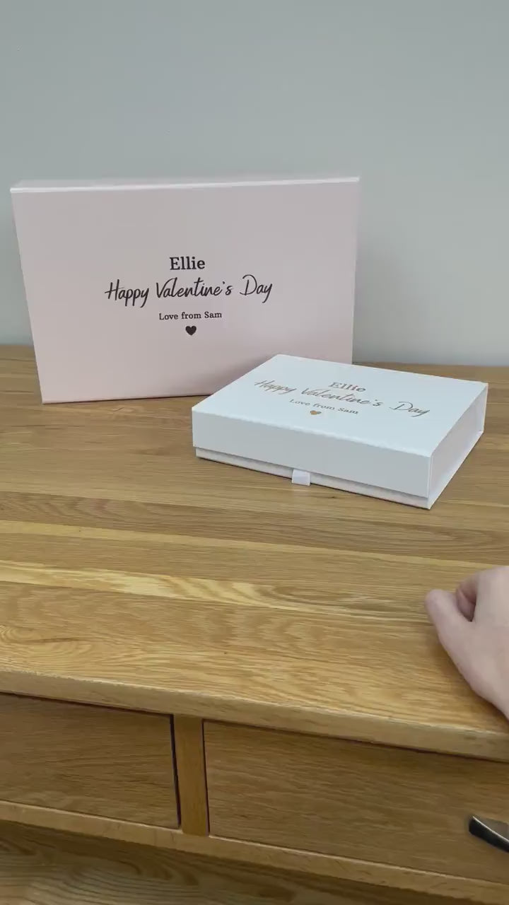 Personalised Valentines Gift Box - Magnetic Closure & Foil Text