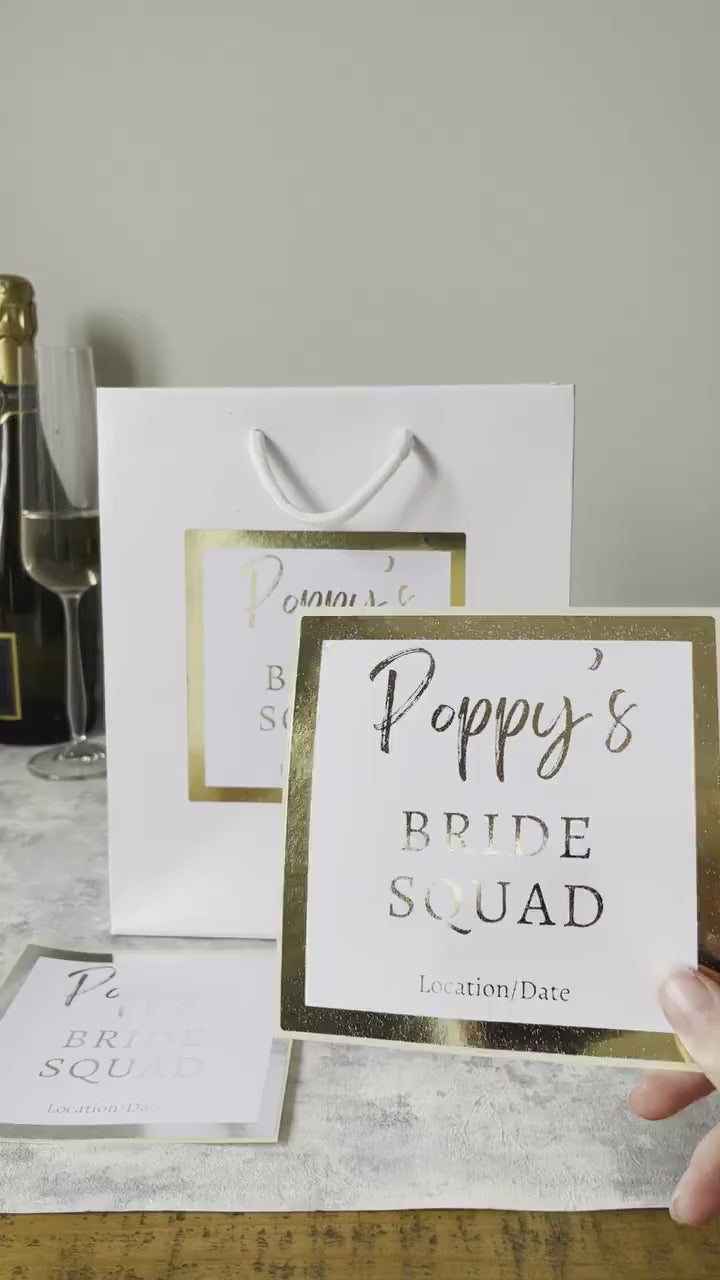 Custom Bride Squad Hen Party Gift Bag with Personalised Sticker
