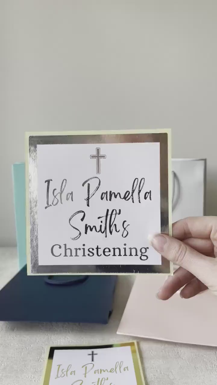 christening gift bags, stickers video