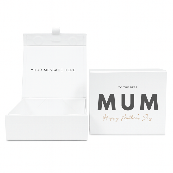 Personalised Magnetic Gift Box - Best Mum Design - Luxury White Gift Box for Mum, Nan & Grandma