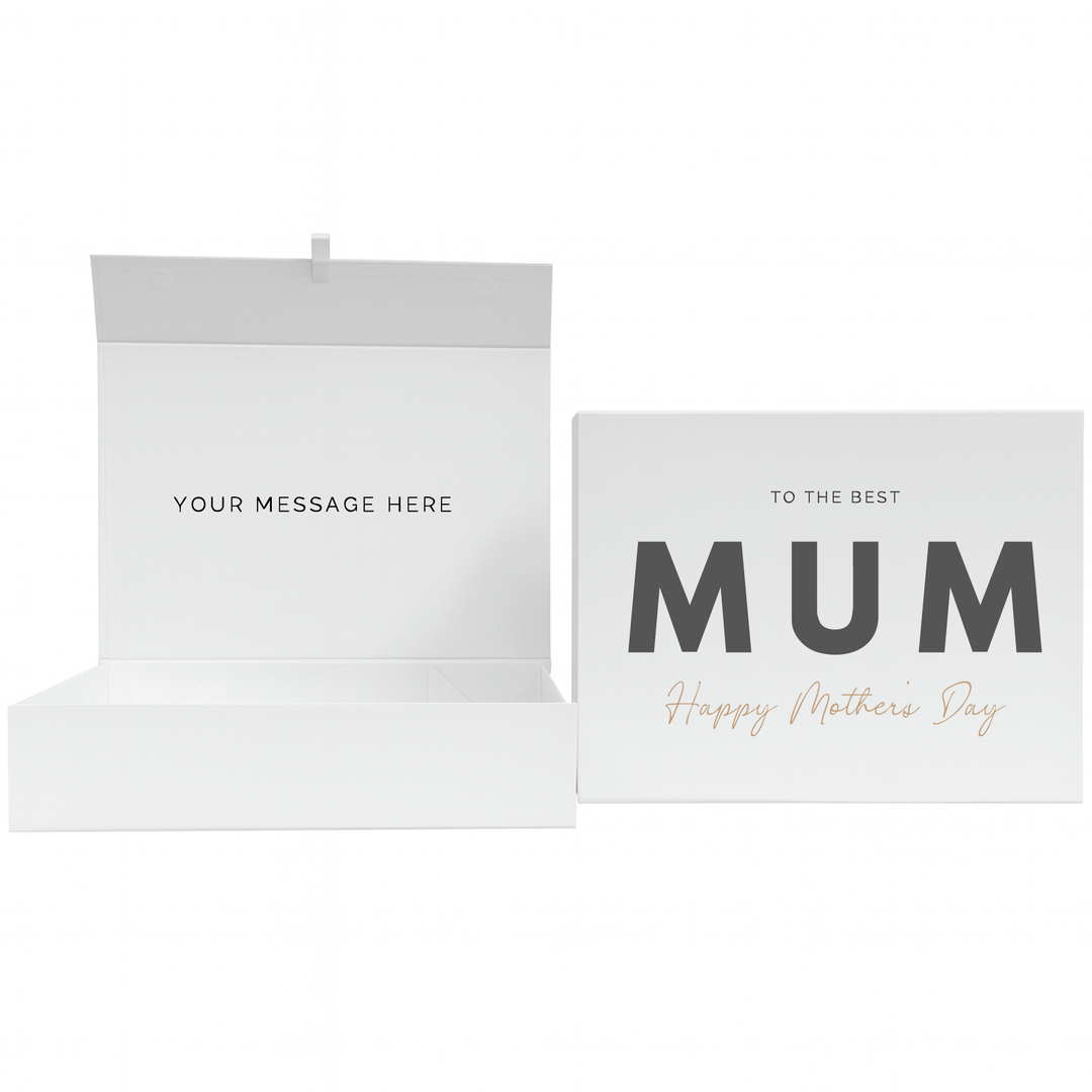 Personalised Magnetic Gift Box - Best Mum Design - Luxury White Gift Box for Mum, Nan & Grandma